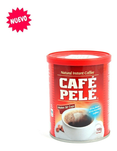 Nuevo Café Brasileño Instantáneo Pelé, 100 Grs.