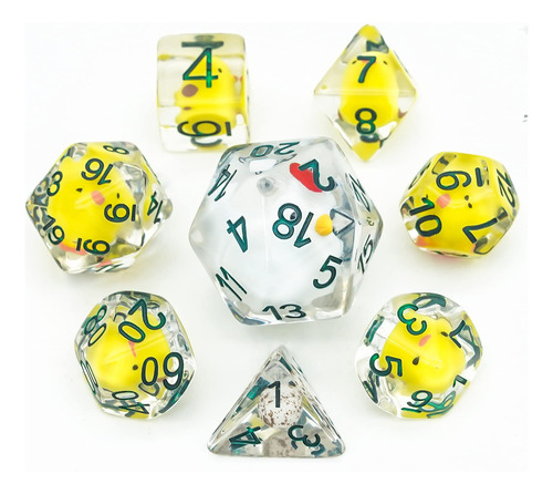 Cusdie Juego De Dados Poliedricos De 8 Dados Dnd, Rellenos D