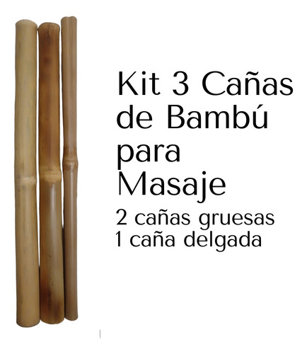 Kit Bambuterapia Básico, Cañas De Bambú Masaje Corporal
