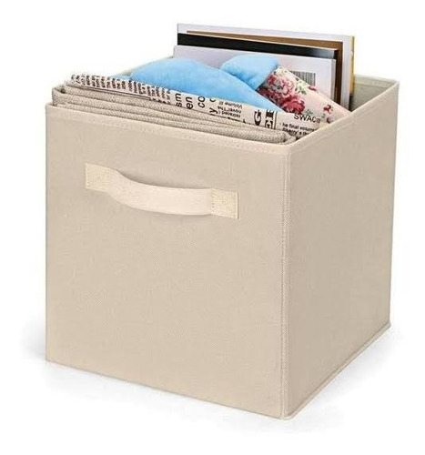 2 Cajas Plegables Grandes Beige Para Closet Baño 28cm X26.5