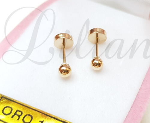 Aros Abridores De Oro 18k Modelo Bolitas Aritos Bebe