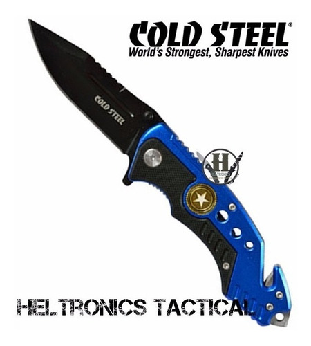 Navaja Tactica Cold Steel Army Azul G10  Rescatista