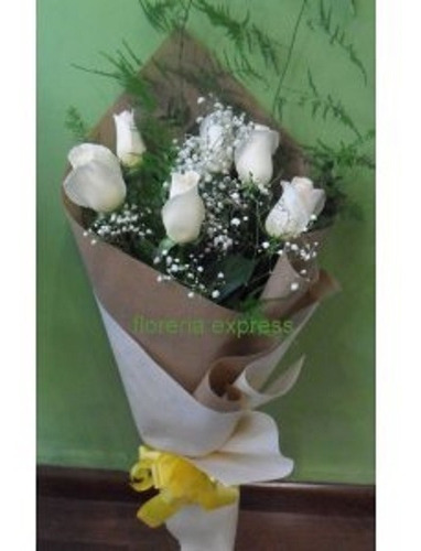 Ramo De 6 Rosas Envio Gratis Floreria Foto Real