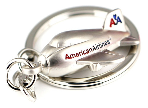 Llavero Metálico Mini Avión Civil American Airlines A A 