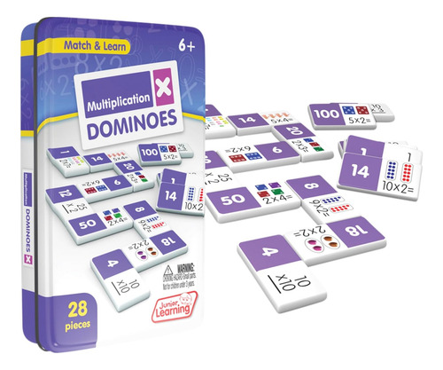 Juego De Dominó Multiplicación Junior Learning, 28 Piezas...
