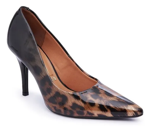 Scarpin vizzano animal sales print veludo onça
