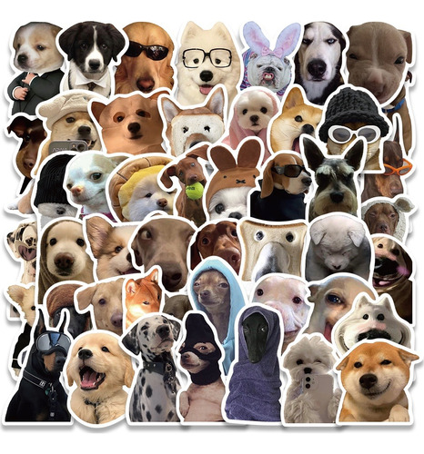 50 Stickers De Perros Kawaii - Etiquetas Autoadhesivas