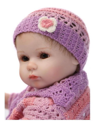 Baby Reborn Muñeca Bebe Silicona De Vinilo Suéter Tejido