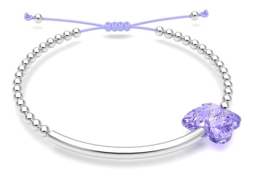 Imagen 2 de 9 de Pulsera Mariposa Swarovski Rosa Y Plata .925 Agálea Joyería