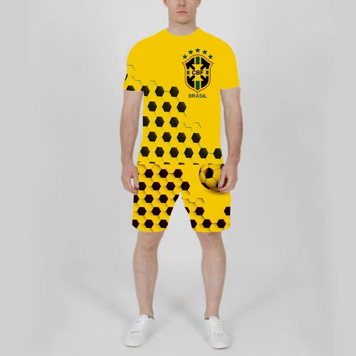 Conjunto De Pantalones Cortos De Fútbol Del Brasil Impresso