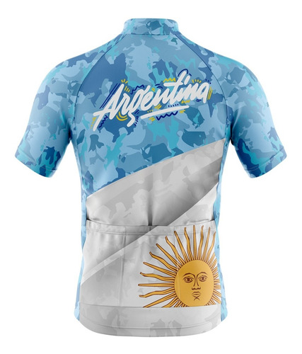 Imagen 2 de 2 de Remera De Ciclismo Manga Rangla Argentina Camuflada