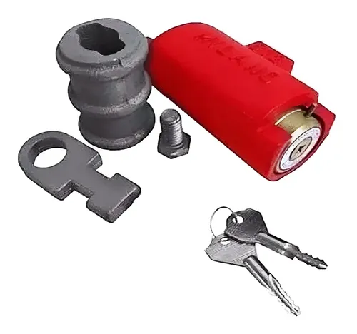 Cadeado Para Porta De Aço Chão Tetra Milano Cor Vermelho | Frete