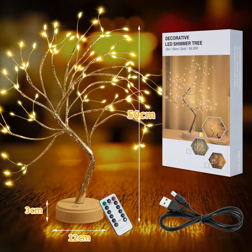 Lámpara Nocturna Bonsái Con 108 Luces Led Y Control Remoto