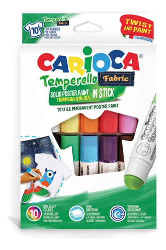 Carioca Temperello Tempera Solida Para Tela X 10 Colores