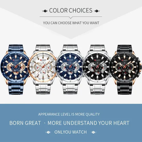 Reloj Cronógrafo Curren Business A Prueba De Agua