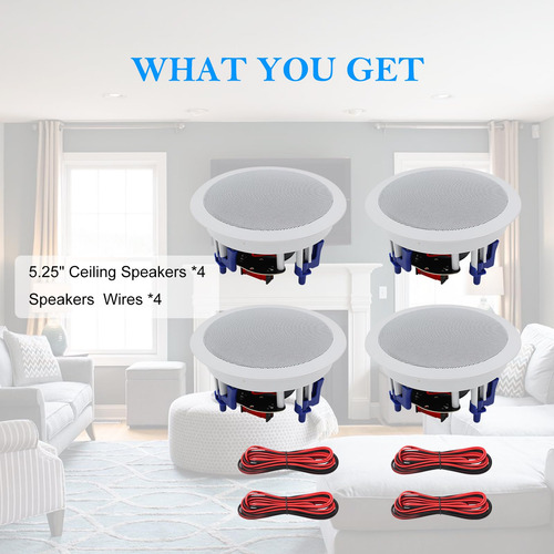 Ceiling Speakers Herdio 5.25'' 150w 8 Ohms Passive Wired X4