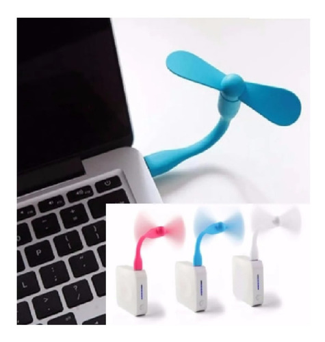 Imagen 2 de 3 de Mini Ventilador Flexible Usb Celular Pc Verano Colores