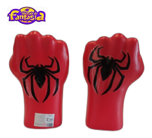 Imagem 2 de 9 de Soco Mão Plástico Infantil Homem Aranha Marvel C/ 2 Luvas