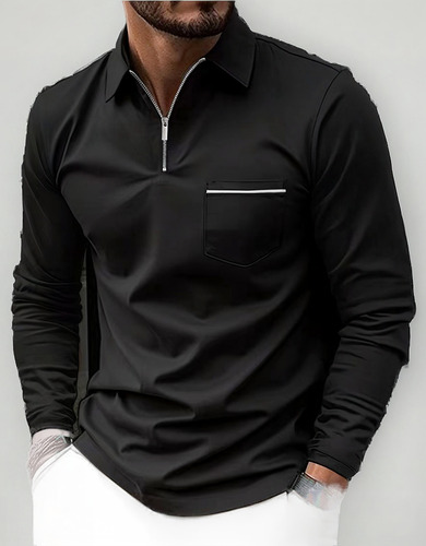 Camisa Deportiva De Manga Larga Con Bolsillo Con Cremallera