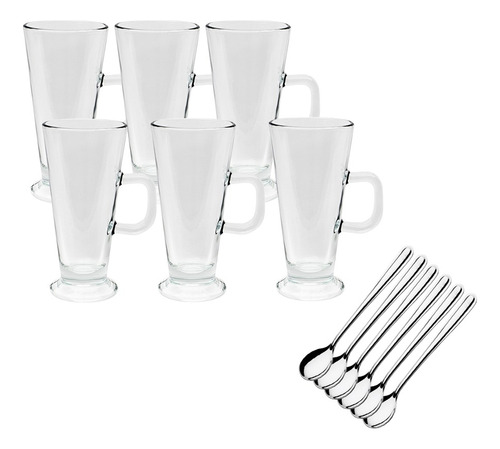 Combo De Té 6 Tazas Cónicas + 6 Cucharas