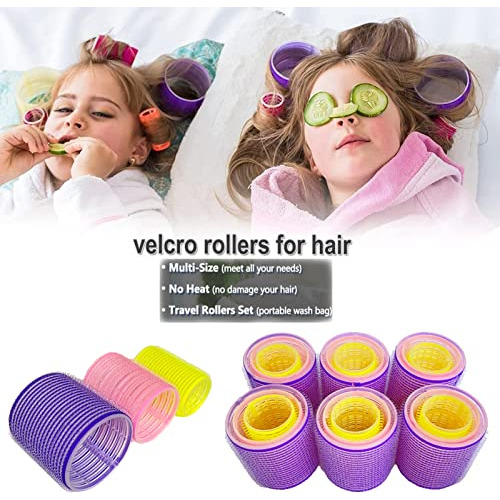 Juego De Rulos De Pelo Jumbo, Grandes Rulos De Velcro Para C