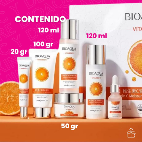 Kit Skincare Bioaqua Vitamina C Y Extracto De Naranja