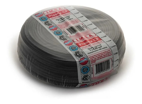 Cable Unipolar 4mm Negro Rollo 100 Metros Imsa Plastix Cf 