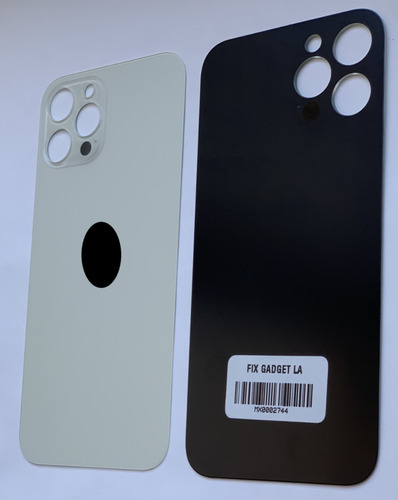 Tapa Trasera Para iPhone 12 Pro Max Plata/blanco Aro Grande