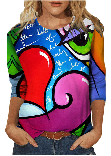 Camiseta Feminina Clássica E Inovadora Estampada Em Grafite