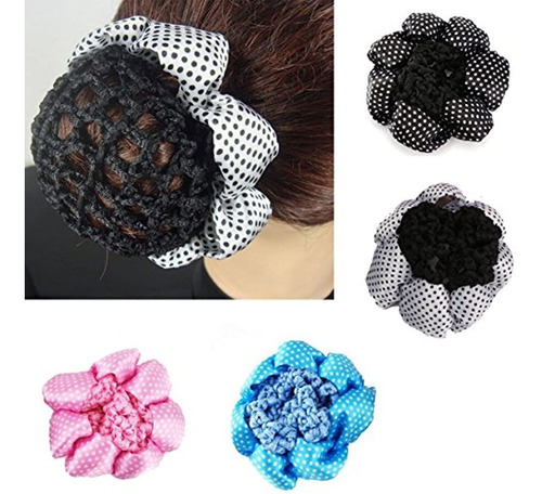 Yueton Pack De 4 chica Mujeres Bun Cover Snood De Ballet Po