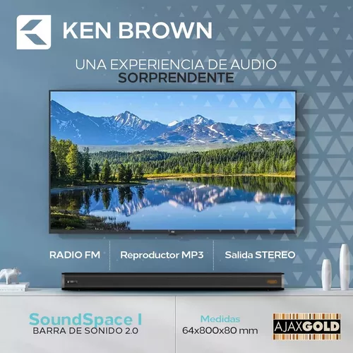 Barra Sonido Sound Bar Tv Smart Ken Brown Sonido Envolvente