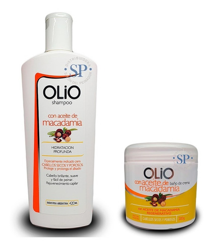 Kit Shampoo + Baño De Crema Olio Macadamia Cabello Seco