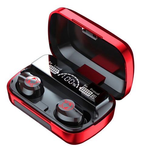 Auricular Bt 5.1 Super Bass Tws Sonido Estéreo Hd Rojo