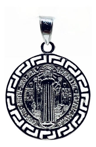 Medalla De San Benito Chica Con Grecas (deperlá Plata)
