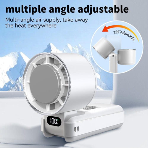 Miniventilador Turbo Jet De 6000 Mah, Recargable, Portátil
