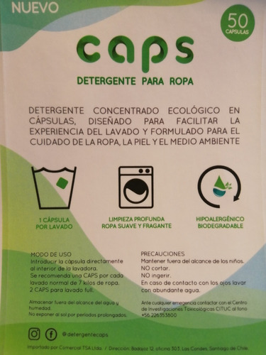 600 Lavados - Detergente Concentrado Ecológico En Cápsulas