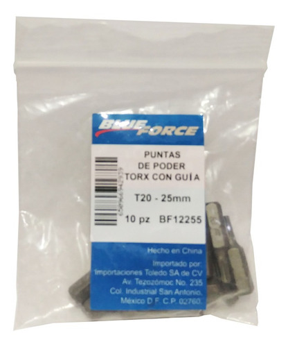 Puntas Torx De Seguridad Blue Force T20 10pz