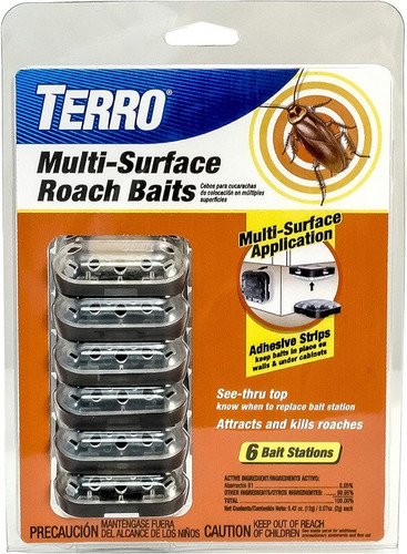 Terro T500 Multi Surface Roach Killer 6 Estaciones