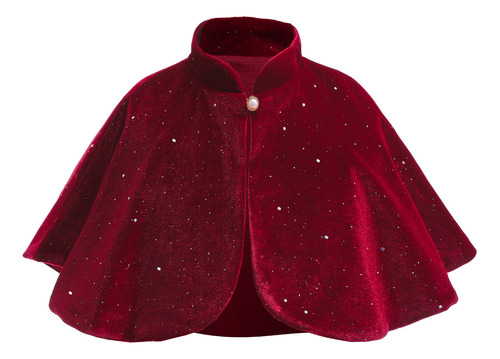 Capa Mantón Rojo Niña Para Vestido De Fiesta Navidad