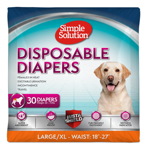 Simple Solution True Fit Disposable Female Diaper L/xl, 30ct