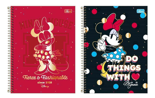 Caderno Espiral Minnie Mouse 10mat 160 Folhas - Tilibra
