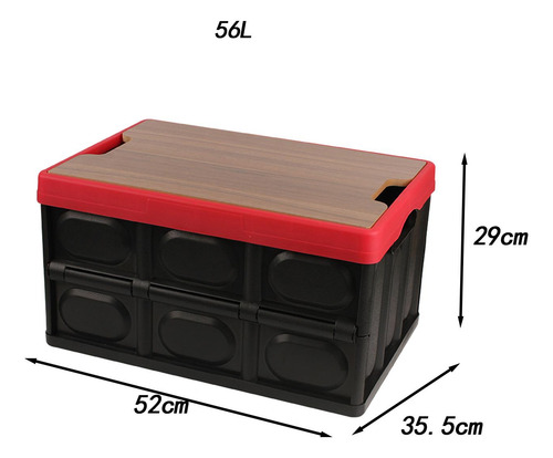 Contenedor De Almacenamiento Plegable Funda De Madera 56l