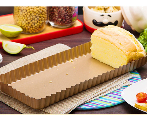 Panela De Torta Retangular Com Base Solta Quiche Tin Oven Ba
