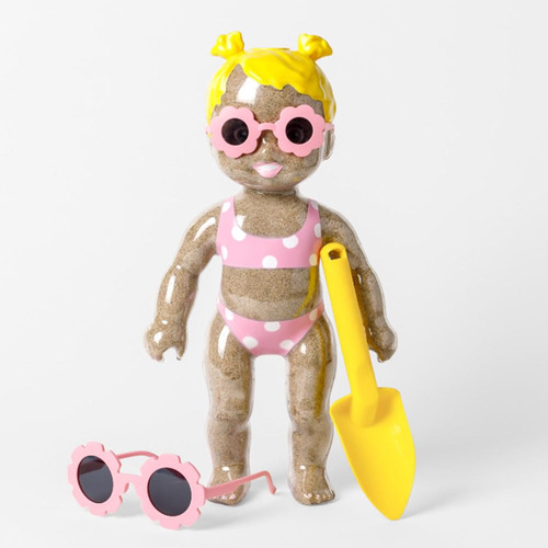Sandy Beach Doll Impermeable Transparente, Relleno De Arena.