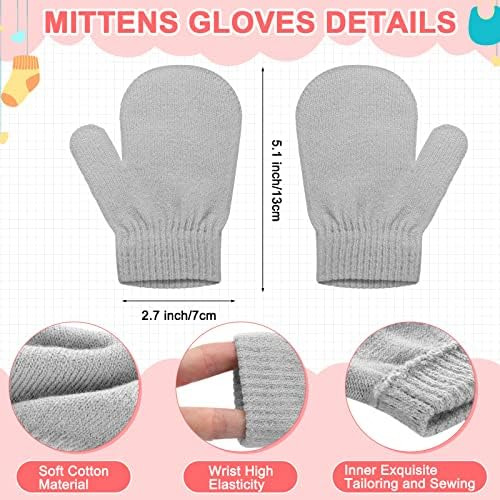 Satinior Juego De 3 Gorros Y Manoplas De Invierno Para Bebés