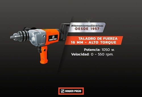 Imagen 4 de 10 de Taladro Baja Revolucion Fuerza Alto Torque 1050w Dowen Pagio