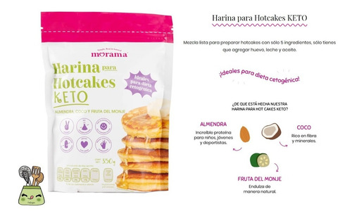 Imagen 4 de 8 de Harina Hot Cakes Morama Sin Gluten Dieta Keto -fralugio