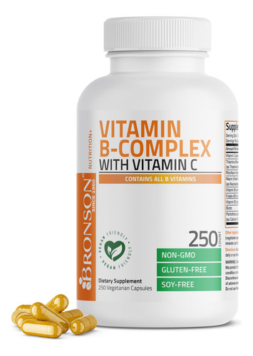 Bronson Complejo Vitamina B Y C 250 Cápsulas Vegetarianas