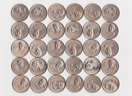 Uruguay Nuevo Lote De 30 Monedas De N$10 Año 1981 Artigas