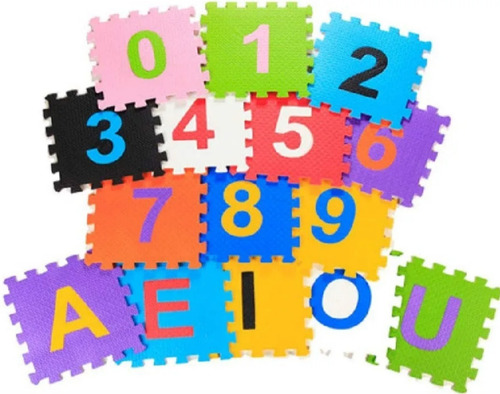 Pisos Goma Eva Encastrables X 15 Letras Numeros Bebe Blandos